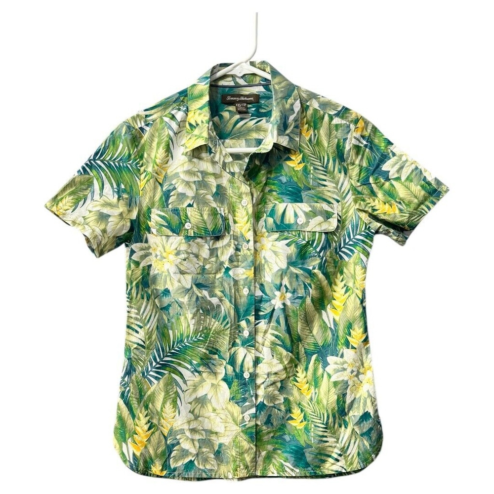 Tommy Bahama Coconut Point Palma Fresca S/S Button-Up Shirt Dark Monstera XXS